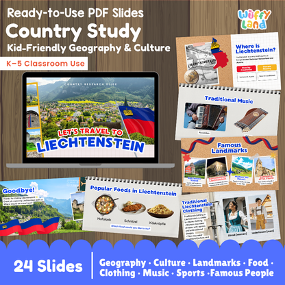 Liechtenstein Country Study Kid Friendly Geography & Culture PDF Slides