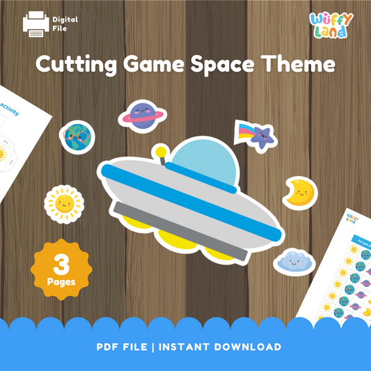 Cutting Practice Space Theme - Fine Motor Skills Activity - Preschool & Kindergarten