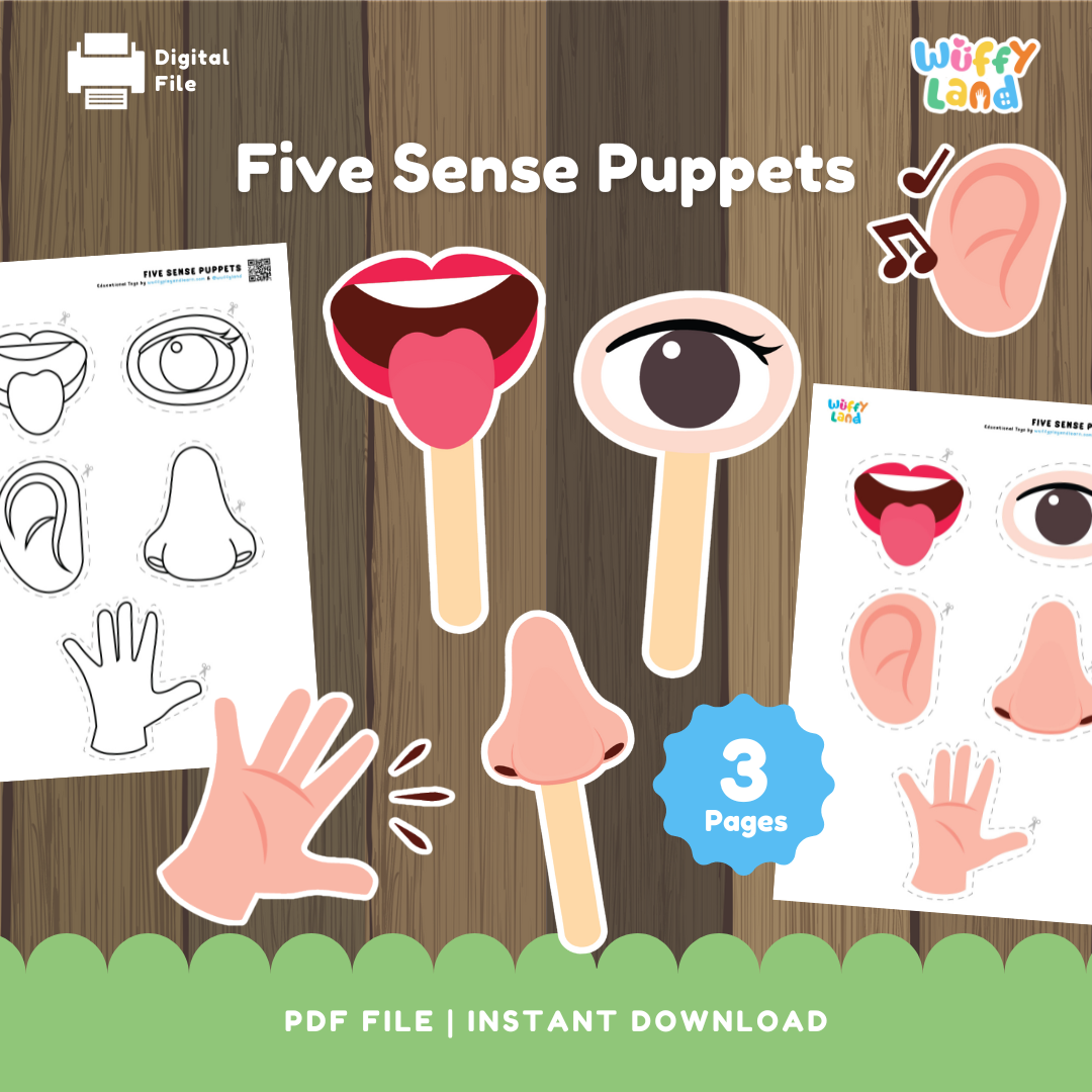 Five Sense Puppets – Fun Educational Printable for Kids!