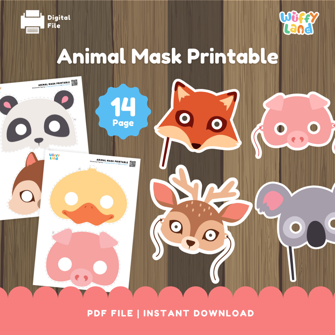 Printable Animal Masks for Kids - DIY Animal Party Masks - Fun Animal Face