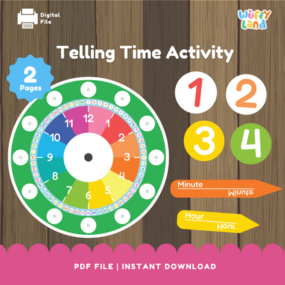 Interactive Telling Time Activity – Fun Printable Clock Learning Resource for Kids