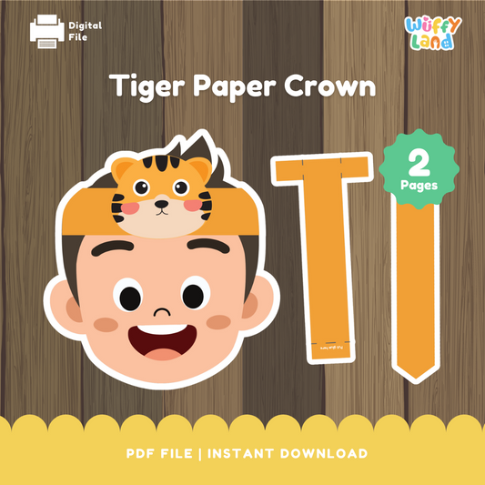 Tiger Paper Crown Craft - Printable Animal Hat for Kids - Fun Jungle Theme Activity