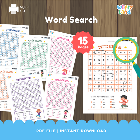 Word Search Puzzle Pack -  Educational Word Searches for Kids