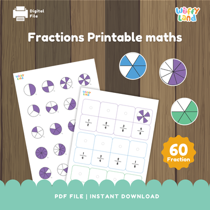 Lembar Kerja Pecahan yang Dapat Dicetak untuk Anak-Anak - Pusat Matematika Pencocokan Pecahan Visual