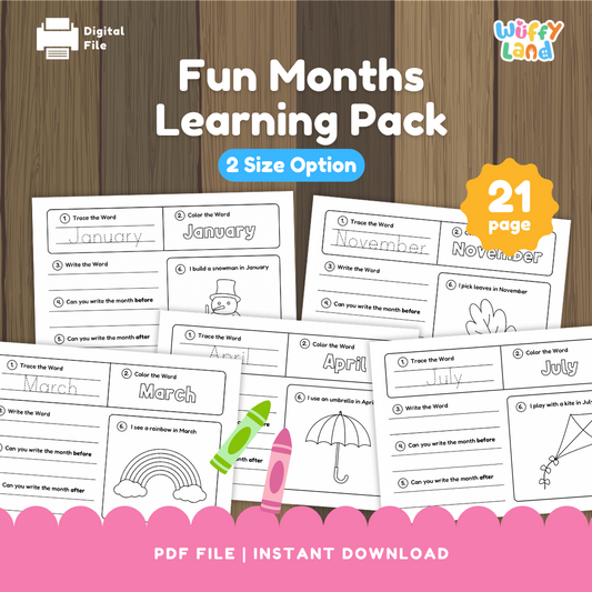 Months of the Year Worksheets - Fun Learning Pack for Preschool & Kindergarten