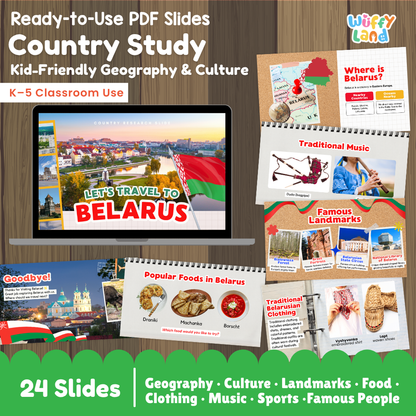 Belarus Country Study Kid Friendly Geography & Culture PDF Slides