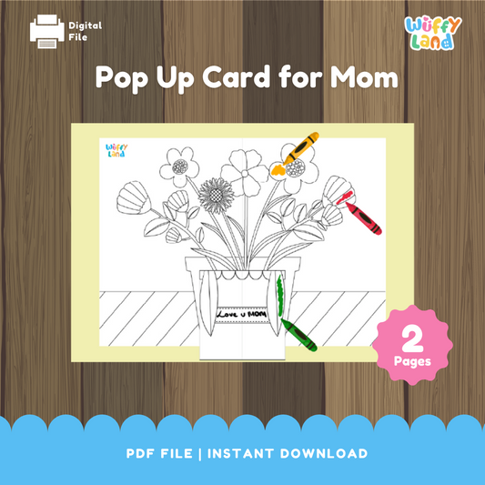 Mother's Day Pop-Up Card Craft for Kids - Printable 3D Flower Card Activity
