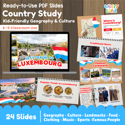 Luxembourg Country Study Kid Friendly Geography & Culture PDF Slides