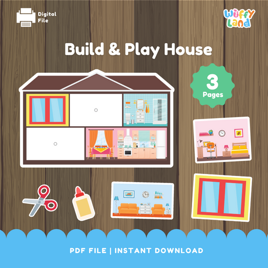 Build &amp; Play Paper House Printable - Cut & Paste Craft Activity for Kids