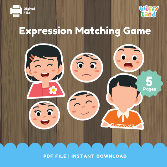 Facial Expression Matching Game - Emotions Activity for Preschool & Kindergarten - SEL Printable
