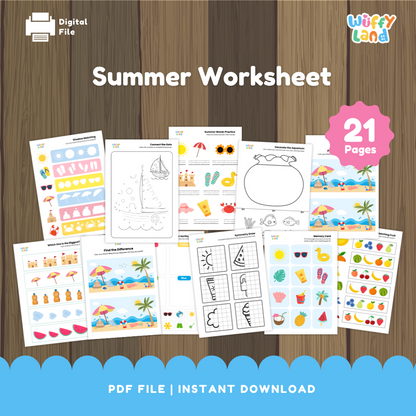 Summer Activity Worksheets - Printable Fun for Preschool & Kindergarten