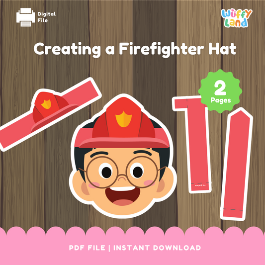 Kerajinan Topi Pemadam Kebakaran - Topi Kertas DIY yang Dapat Dicetak untuk Anak-Anak