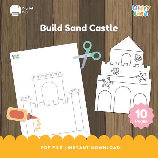 Build a Sand Castle Craft - Summer Fine Motor Activity - Printable Cut and Paste for Kids