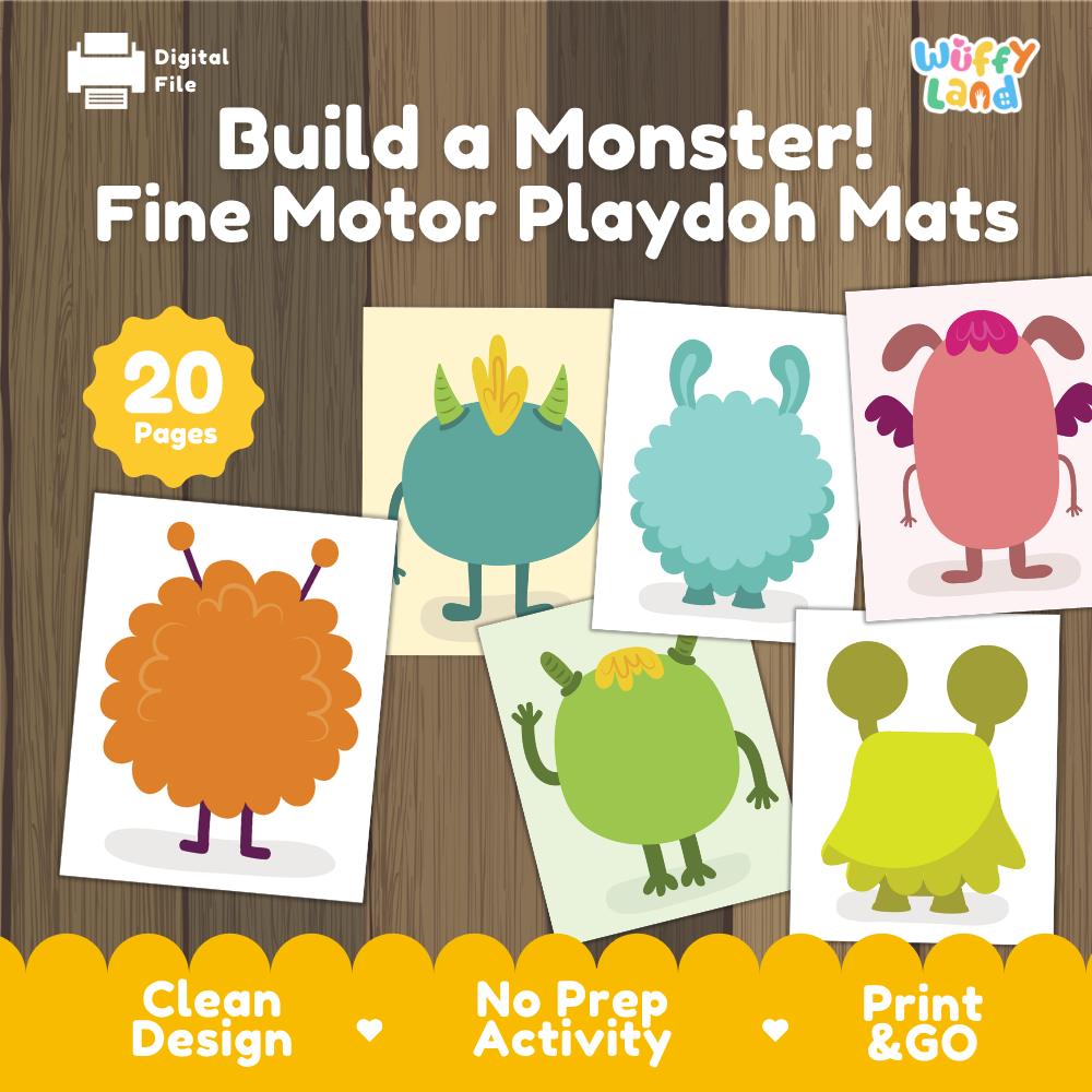 Food Playdough Playmats | Counting and Fine Motor Activity Printable Mats