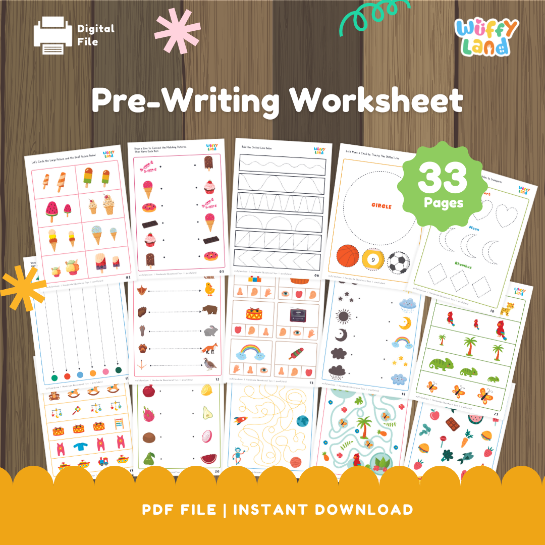 Pre-Writing Worksheets for Preschoolers - Educational Tracing Activities - Early Learning Printable