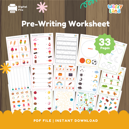 Pre-Writing Worksheets for Preschoolers - Educational Tracing Activities - Early Learning Printable