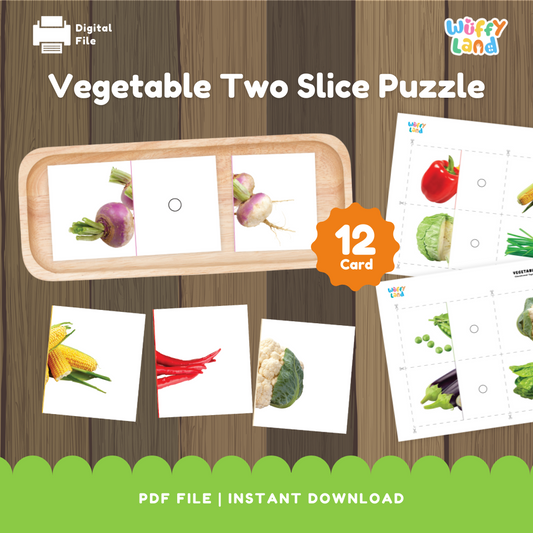 Vegetable Two Slice Puzzle - Fun Matching Game for Kids