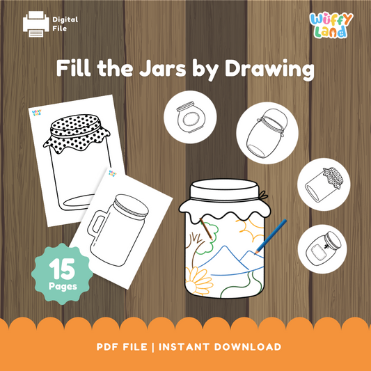 Fill the Jars by Drawing Activity - Fun Printable Worksheets for Kids