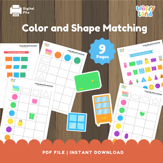 Color and Shape Matching Activity – 8 Pages PDF for Preschool & Kindergarten Fun