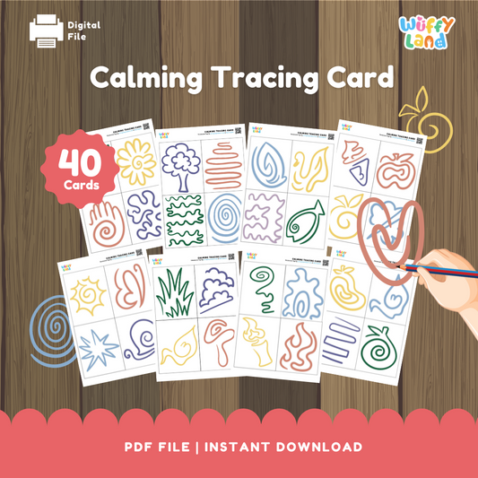 Calming Tracing Cards - 40 Pages PDF for Relaxation and Fun