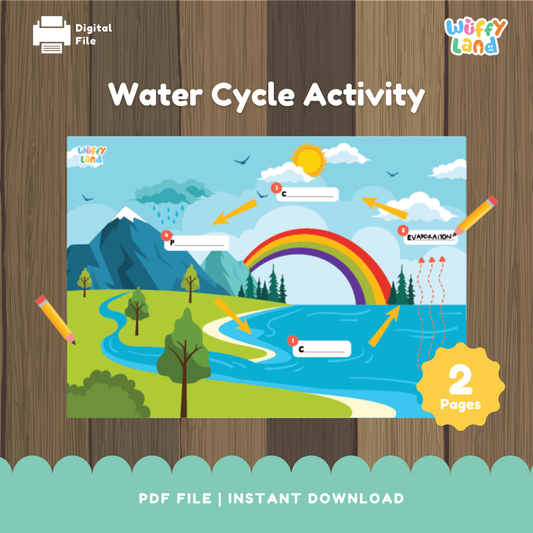 Water Cycle Activity for Kids - Interactive Science Printable PDF - Montessori Weather Learning