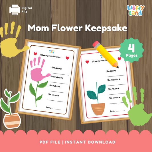 Mother's Day Flower Keepsake - Handprint Craft &amp; Writing Activity for Kids