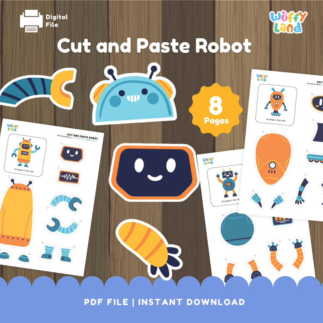 Membuat Robot Potong dan Tempel - Aktivitas Robot yang Dapat Dicetak untuk Anak-Anak