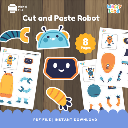 Membuat Robot Potong dan Tempel - Aktivitas Robot yang Dapat Dicetak untuk Anak-Anak