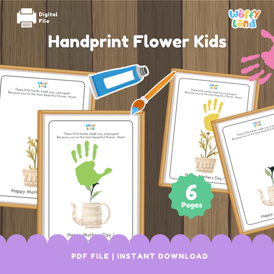 Handprint Flower Kids Craft - Mother's Day Activity - Keepsake Printable for Preschool & Kindergarten