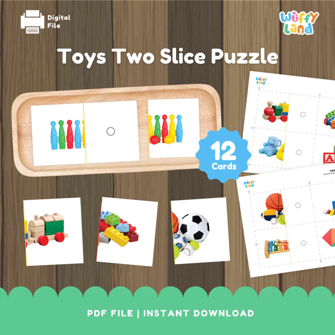 Toys Two Slice Puzzle - Fun Printable Activity for Kids