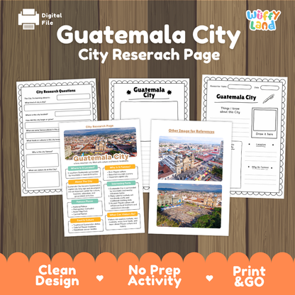 Guatemala City Research Page Worksheets and Fact Sheet