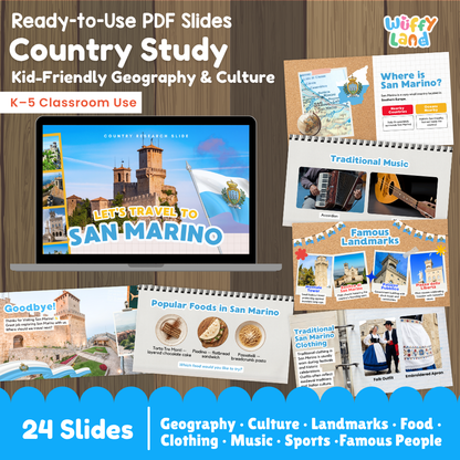 San Marino Country Study Kid Friendly Geography & Culture PDF Slides