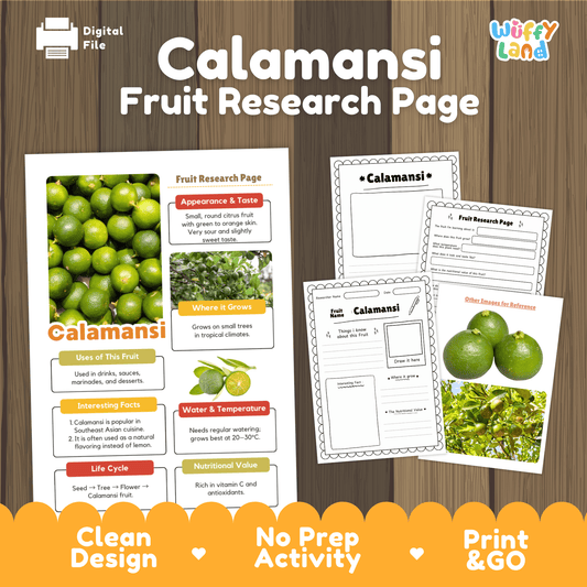 Calamansi Science Activity | Fruit Research Project | Citrus Nature Study Print