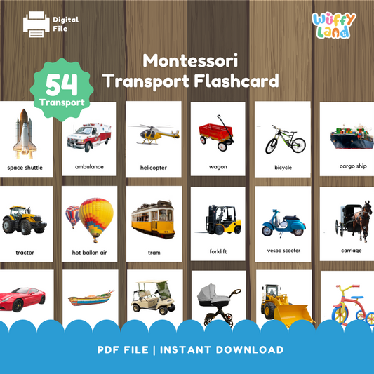 Montessori Transport Flashcard