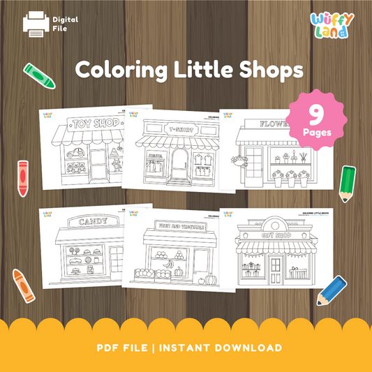 Coloring Little Shops - Community Helpers & Places Coloring Pages for Kids