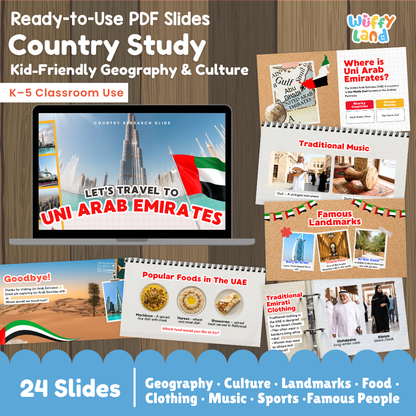United Arab Emirates Country Study Kid Friendly Geography & Culture PDF Slides