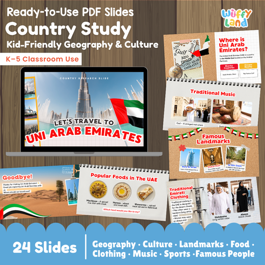United Arab Emirates Country Study Kid Friendly Geography & Culture PDF Slides