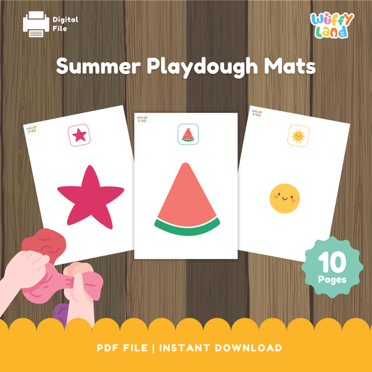 Summer Playdough Mats - Fine Motor Activities for Preschool & Pre-K - Summer Printable
