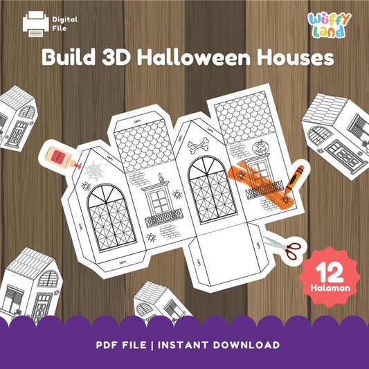 HALLOWEEN Bangun Rumah 3D yang Dapat Dicetak - Kerajinan Halloween DIY yang Menyenangkan untuk Anak-Anak