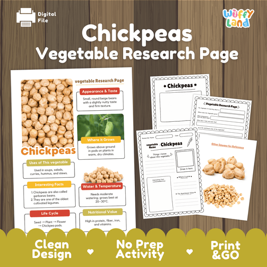 Chickpeas Vegetable Research Activity Worksheet Healthy Eating Science Legumes