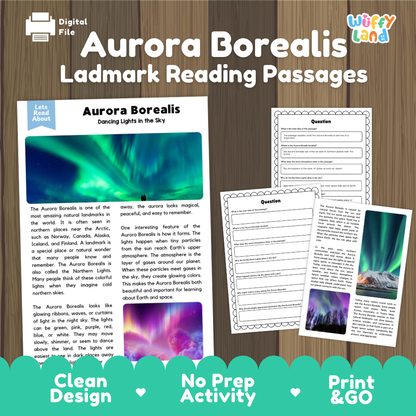 Aurora Borealis Landmark Reading Passage and Comprehension Questions