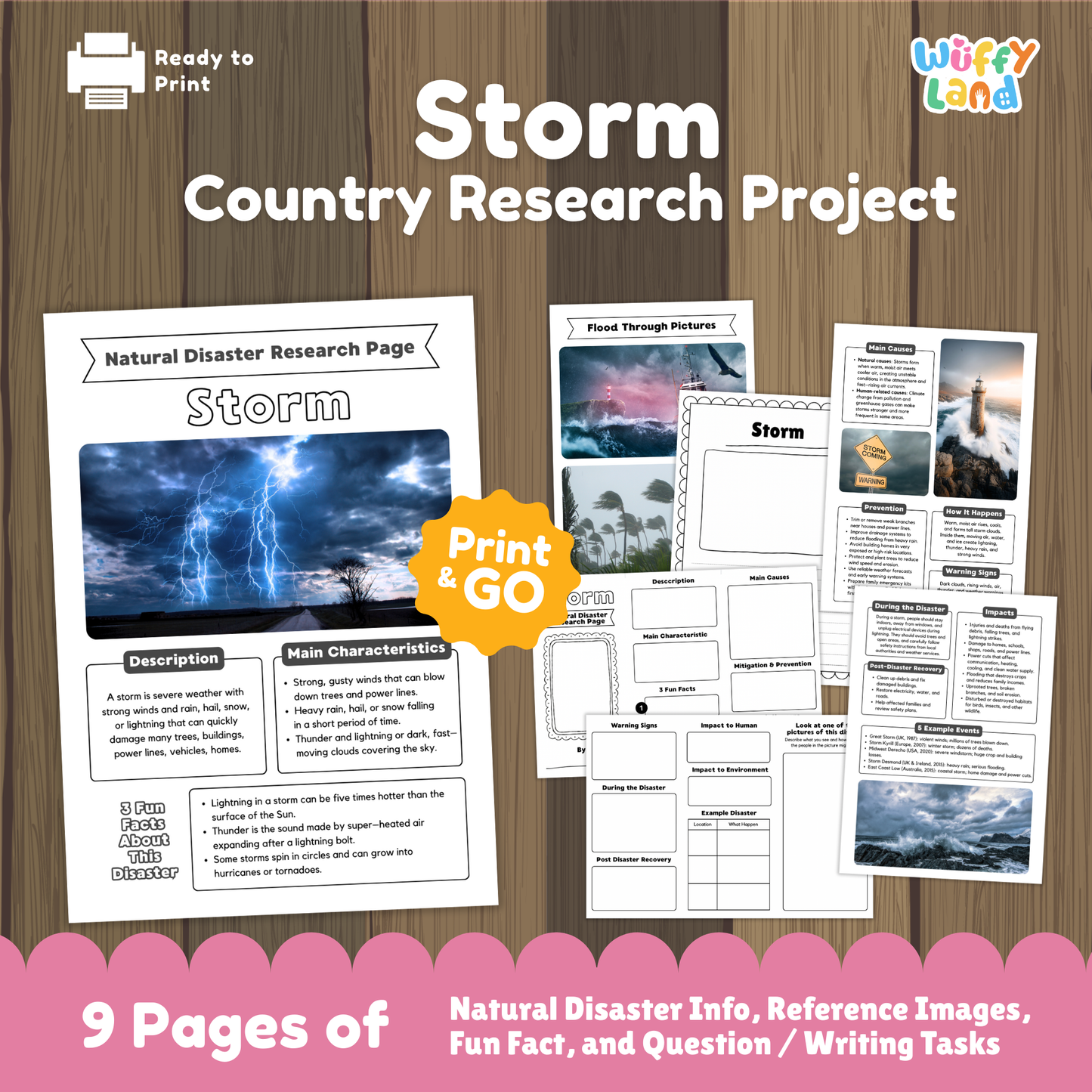 Storm Natural Disaster Research Project | Earth Science Worksheets