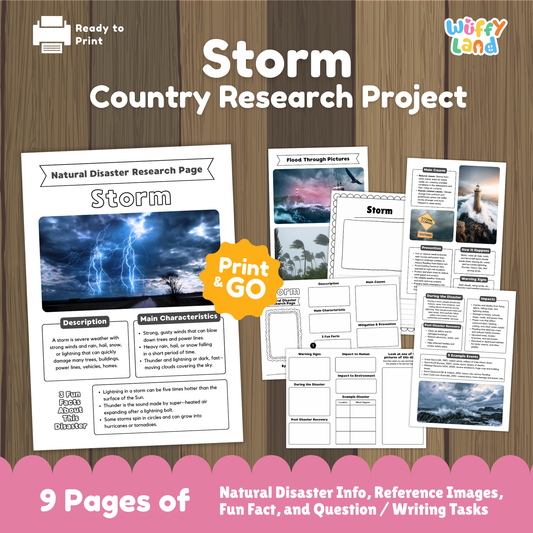 Storm Natural Disaster Research Project | Earth Science Worksheets