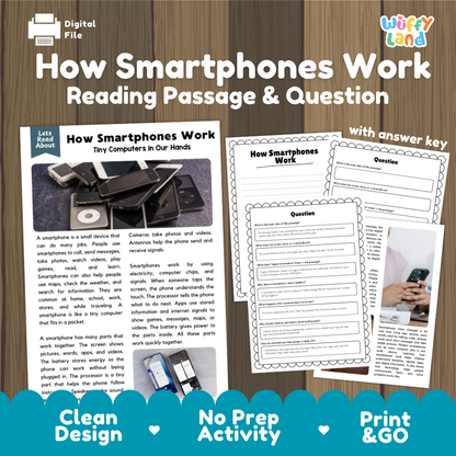 How Smartphones Work Reading Passage and Comprehension Questions Worksheets