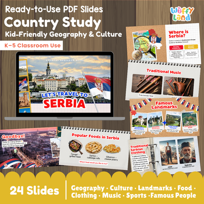 Serbia Country Study Kid Friendly Geography & Culture PDF Slides