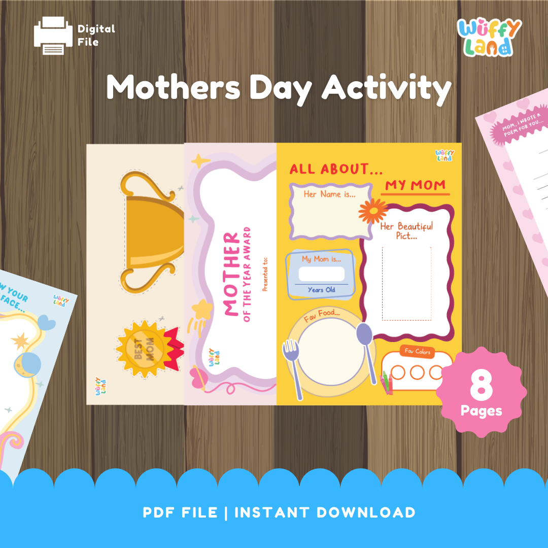 Buku Aktivitas Hari Ibu untuk Anak-anak - Semua Tentang Ibu, Halaman Mewarnai, Sertifikat Penghargaan &amp; Lainnya!