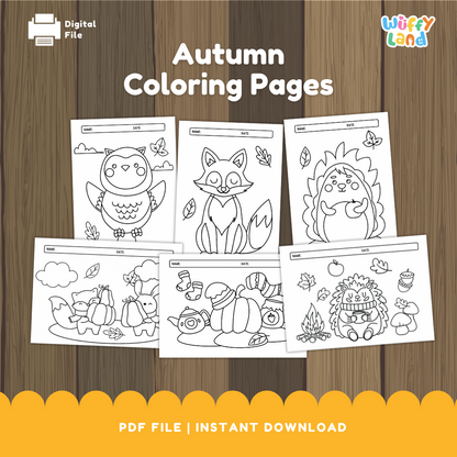 Autumn Coloring Pages - Fall Coloring Sheets for Kids - Printable Fall Activities