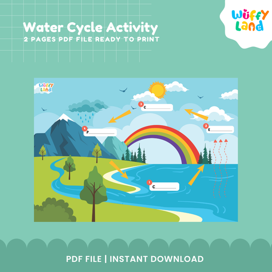 Water Cycle Activity for Kids - Interactive Science Printable PDF - Montessori Weather Learning