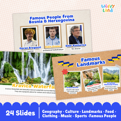 Bosnia and Herzegovina Country Study Kid Friendly Geography & Culture PDF Slides