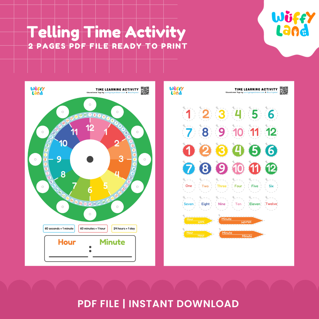 Interactive Telling Time Activity – Fun Printable Clock Learning Resource for Kids